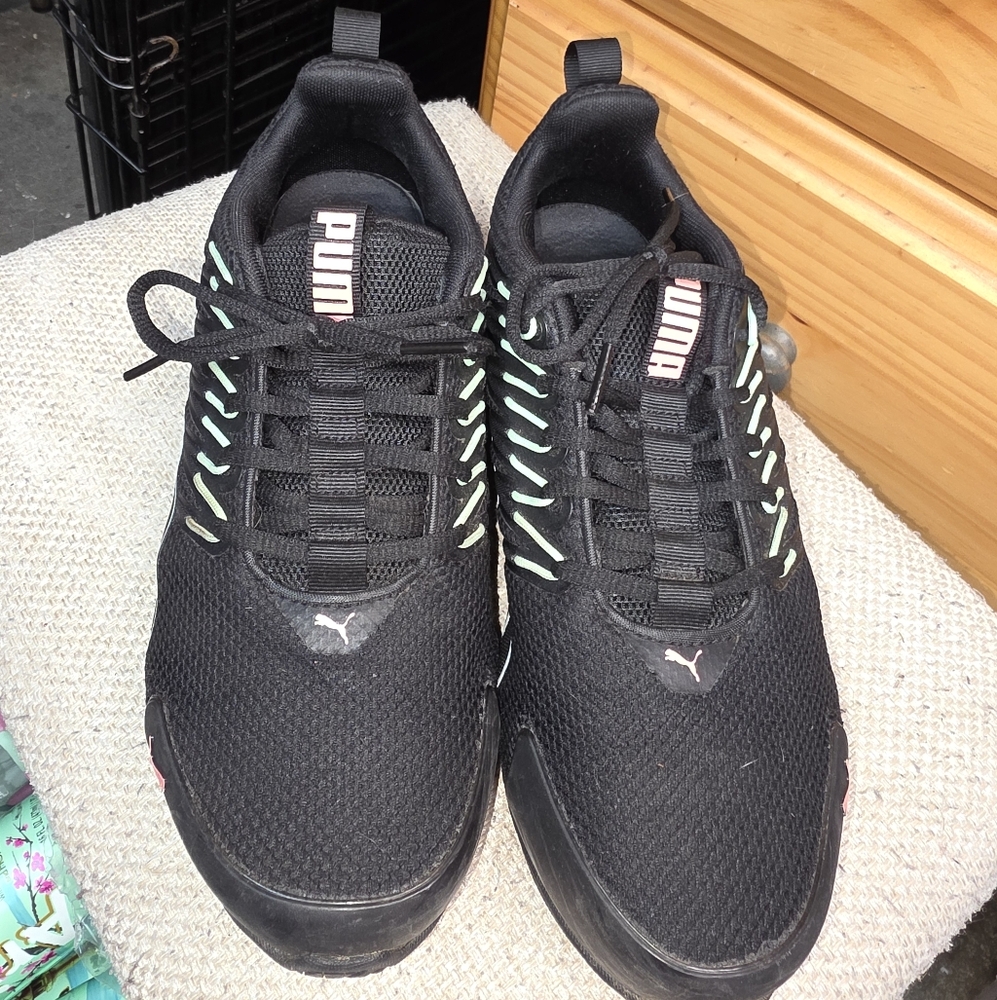 Puma Black Sneakers with White Accents